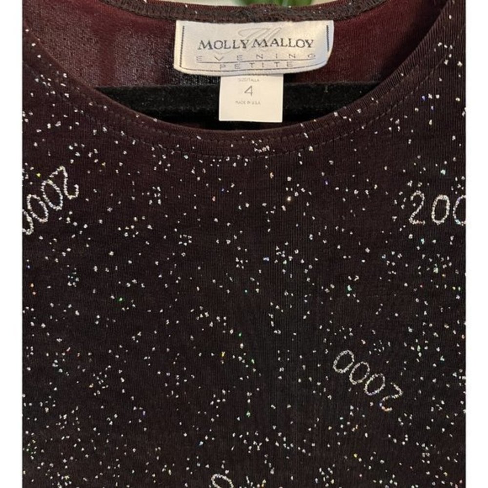 4P Vintage Molly Malloy Evening Dress Glitter 2000 Millennium New Year RARE - Picture 4 of 9